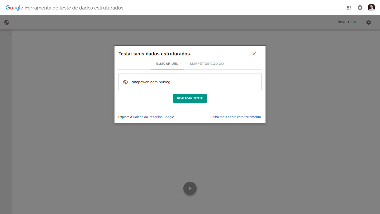 Ferramenta de teste de dados estruturados do Google