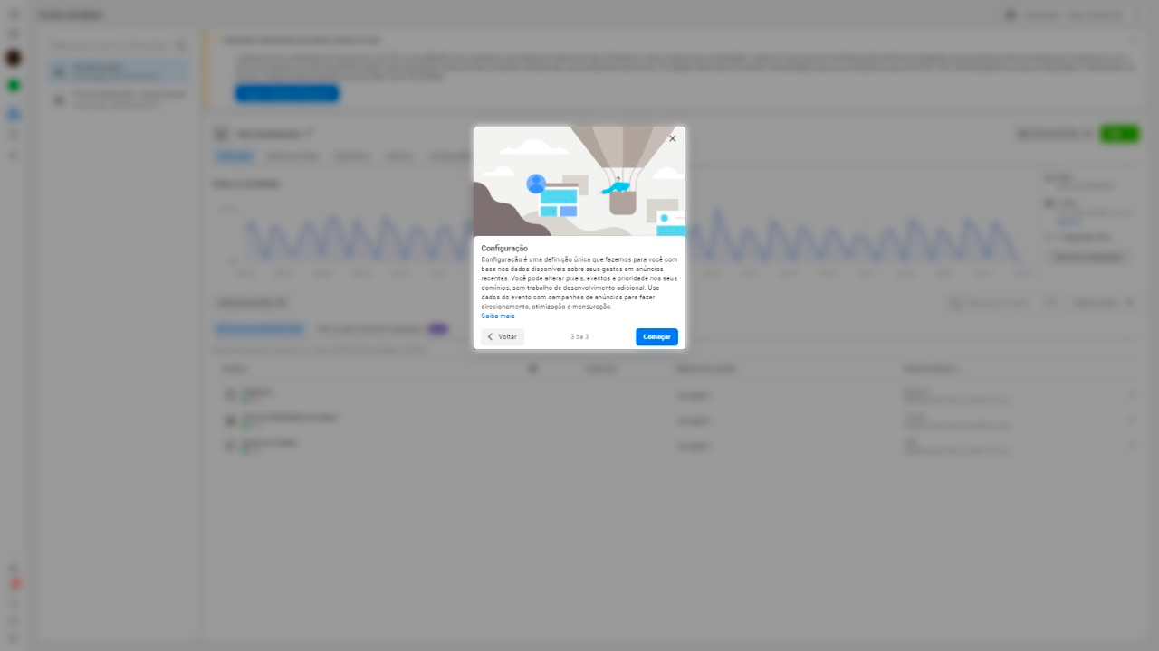 Configuração mensuração de eventos agregados do Facebook