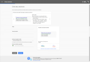 Criação de anúncios no AdWords Express