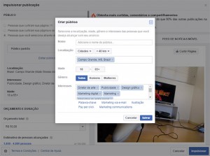 Criando o público no Facebook