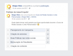 Enquete de evento do Facebook