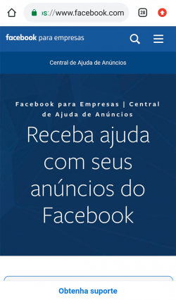 Obtenha suporte pelo celular ou smartphone - Facebook para empresas